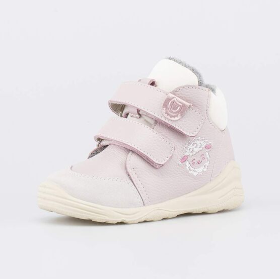 152408-32 Утепленные ботинки на весну и осень Барашек для девочки розовый