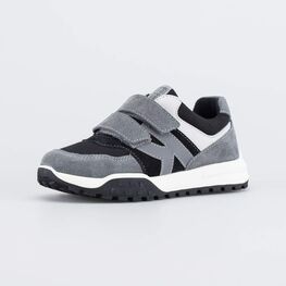 644434-71 Полуботинки на липучках для мальчика-подростка для мальчики сер-чер