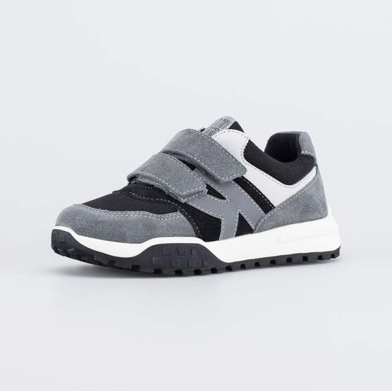 644434-71 Полуботинки на липучках для мальчика-подростка для мальчики сер-чер