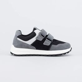 644434-71 Полуботинки на липучках для мальчика-подростка для мальчики сер-чер фото №2