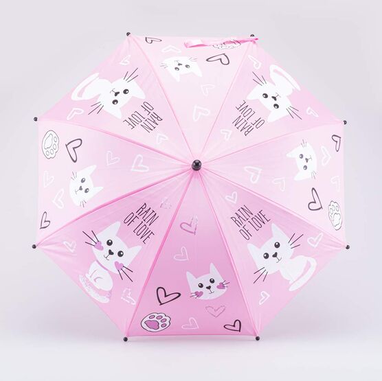 03807193-40 Зонт-трость Милые котики розовый для девочки розовый фото №2