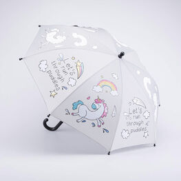 03807192-40 Детский зонт-трость Единорог серый для девочки серый