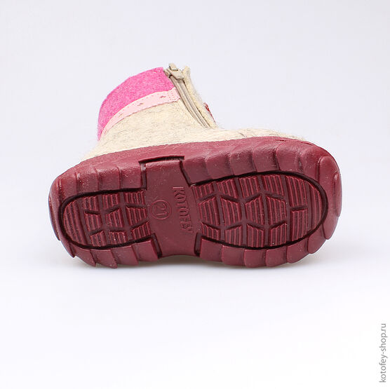167012-42 Валенки для девочки сер-роз фото №3