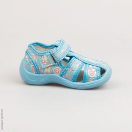 221011-73 Босоножки текстильные для девочки голубой фото №2