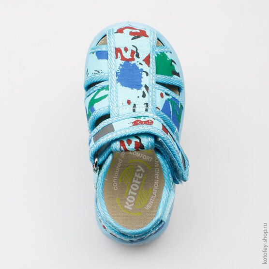 221014-73 Сандалии текстильные для мальчики голубой фото №4