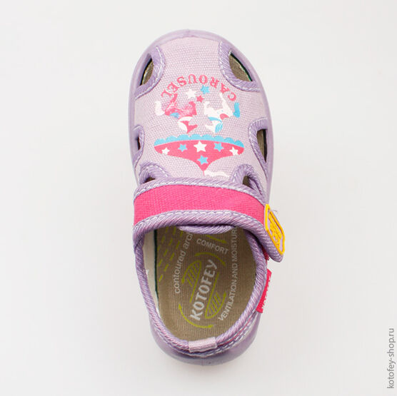 221017-71 Босоножки текстильные для девочки сиреневый фото №4