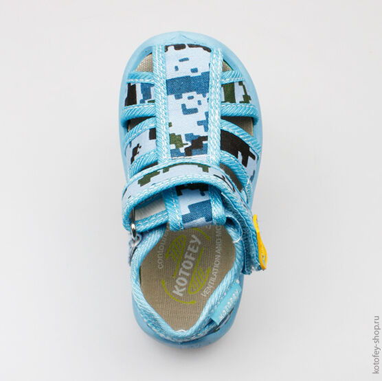 221018-11 Сандалии текстильные для мальчики голубой фото №4