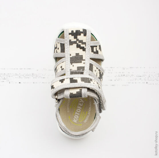 221018-14 Сандалии текстильные для мальчики серый фото №4