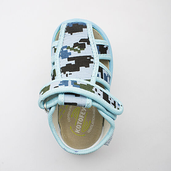 221022-12 Сандалии текстильные для мальчики голубой фото №4