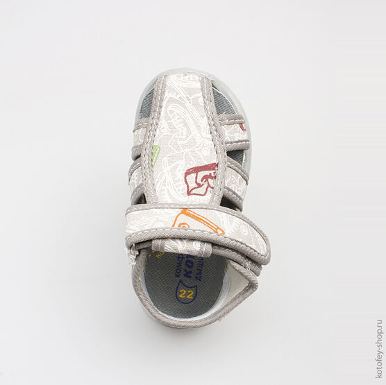 221023-11 Сандалии текстильные для мальчики серый фото №4