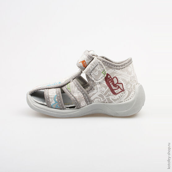 221023-11 Сандалии текстильные для мальчики серый фото №6