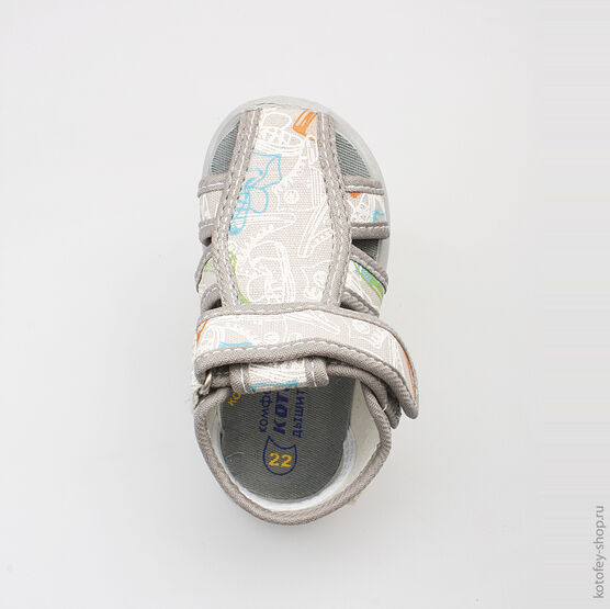 221023-11 Сандалии текстильные для мальчики серый фото №8
