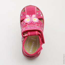 221025-13 Босоножки текстильные для девочки фуксия фото №4