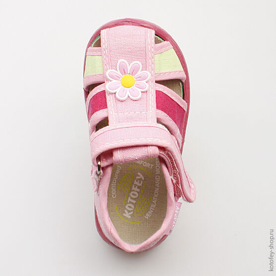 221027-12 Босоножки текстильные для девочки розовый фото №4