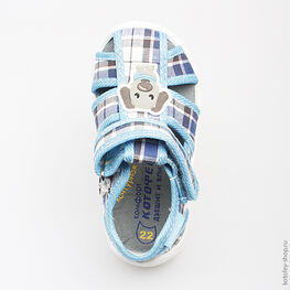 221028-11 Сандалии текстильные для мальчики светло-синий фото №4