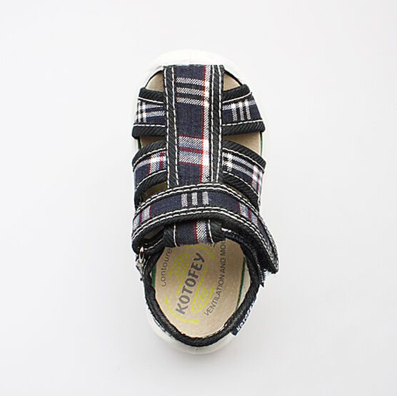 221030-12 Сандалии текстильные для мальчики светло-синий фото №4