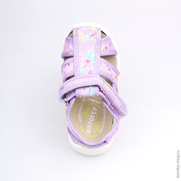 221031-11 Босоножки текстильные для девочки сиреневый фото №4