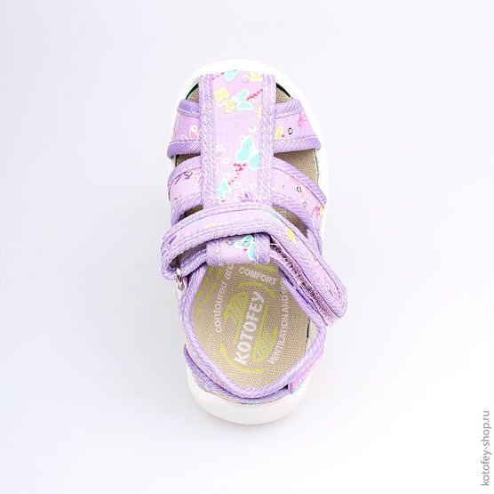 221031-11 Босоножки текстильные для девочки сиреневый фото №4