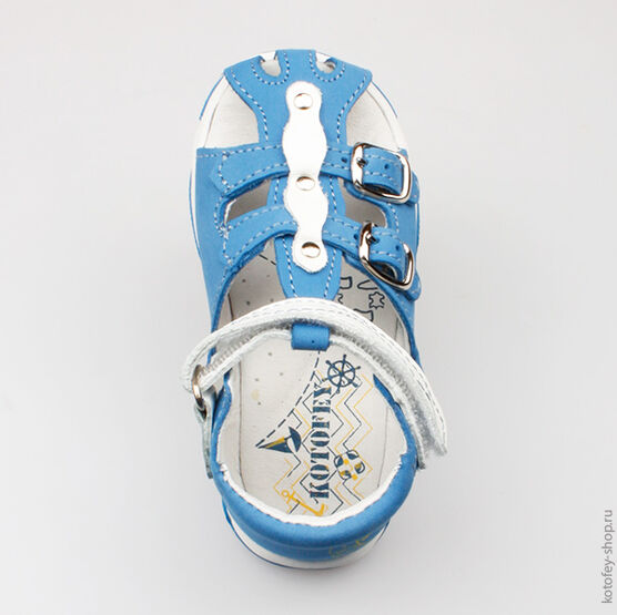 222024-25 Сандалии для мальчики син-бел фото №4