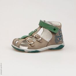 222024-26 Сандалии для мальчики сер-зел