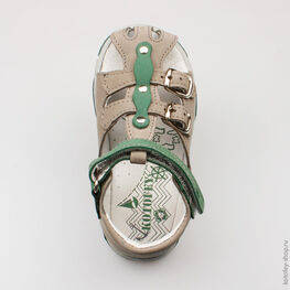 222024-26 Сандалии для мальчики сер-зел фото №4