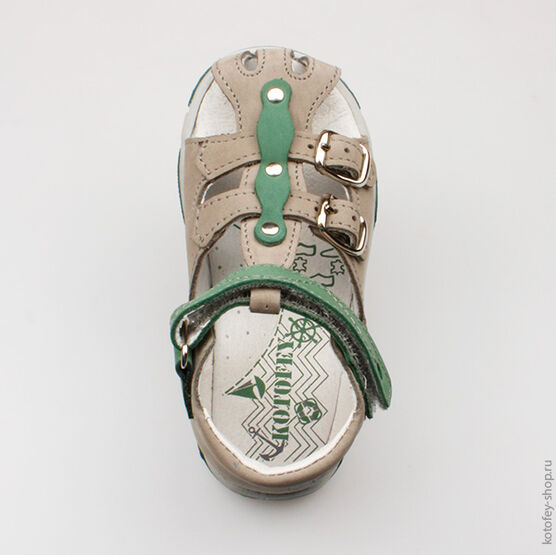 222024-26 Сандалии для мальчики сер-зел фото №4