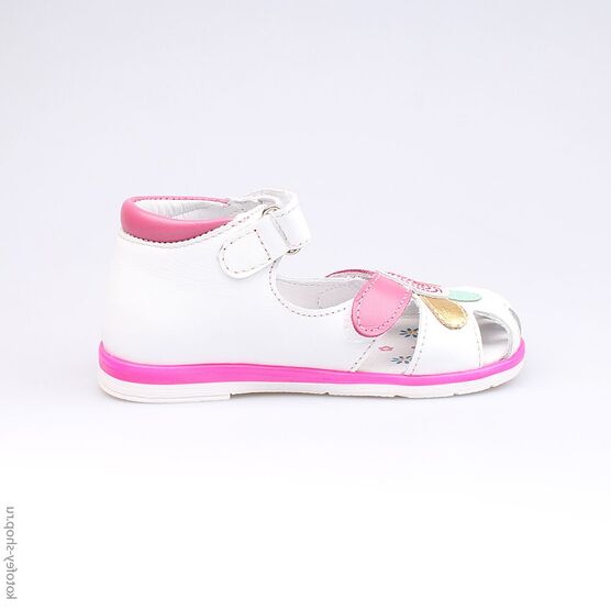 222070-21 Босоножки для девочки бел-цве фото №2