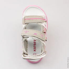 224004-12 Пляжная обувь для девочки бел-сер фото №4