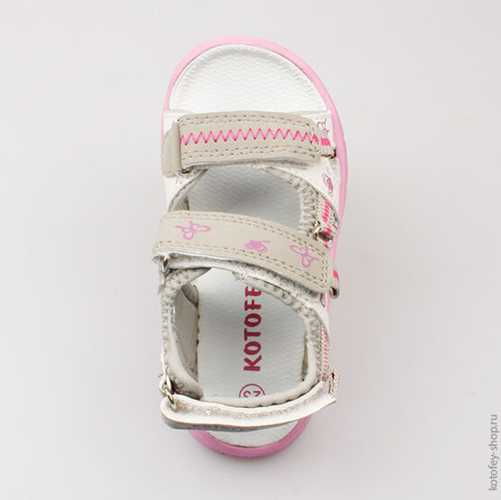 224004-12 Пляжная обувь для девочки бел-сер фото №4