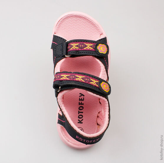 224005-12 Пляжная обувь для девочки син-роз фото №4