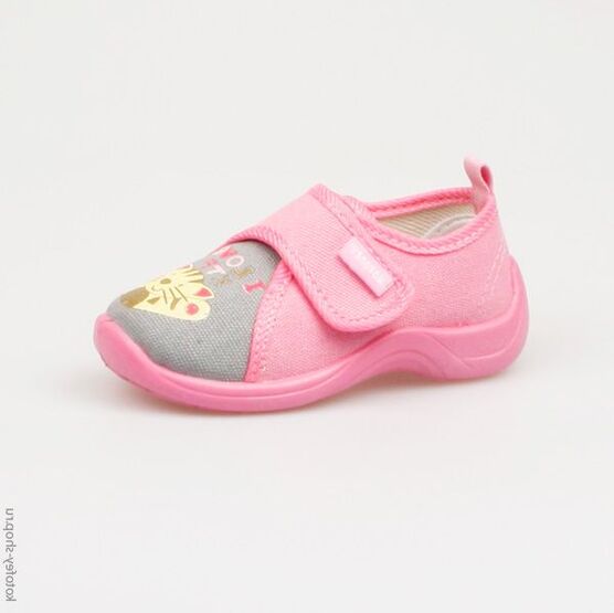 231065-71 Босоножки текстильные для девочки роз-сер