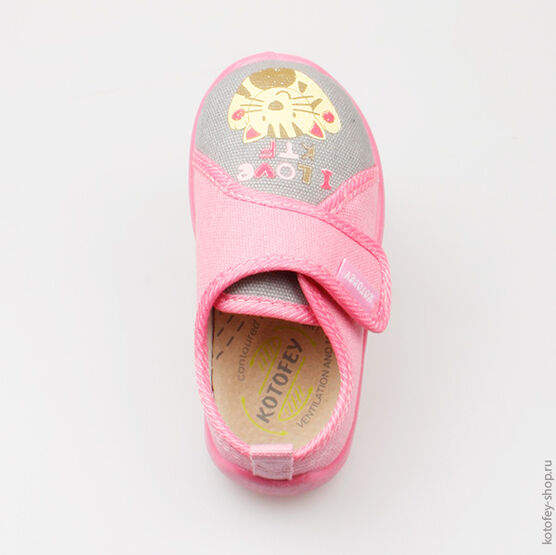231065-71 Босоножки текстильные для девочки роз-сер фото №4