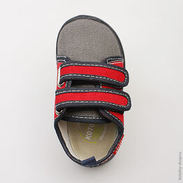 231085-12 Текстильная обувь для мальчики красный фото №4