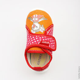 231089-12 Текстильная обувь для девочки кра-ора фото №4