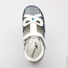 232059-23 Туфли для девочки син-бел фото №4