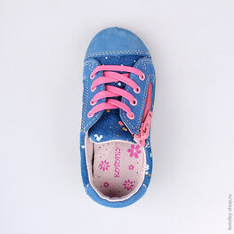 232069-22 Полуботинки для девочки светло-синий фото №4