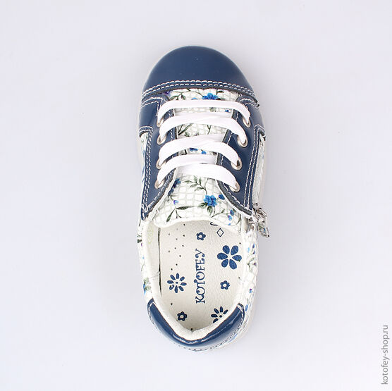 232069-24 Полуботинки для девочки син-бел фото №4