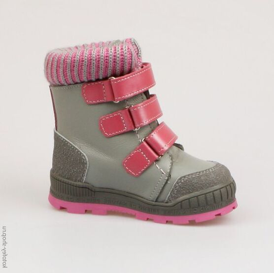 252097-41 Сапожки для девочки сер-роз фото №2