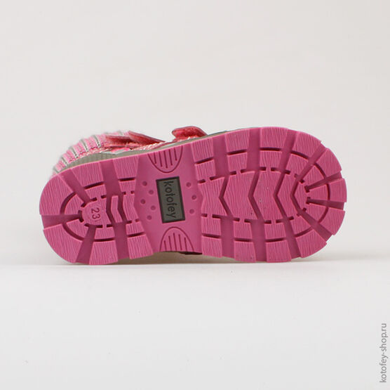 252097-41 Сапожки для девочки сер-роз фото №3