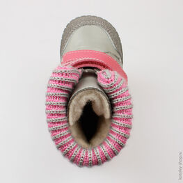 252097-41 Сапожки для девочки сер-роз фото №4