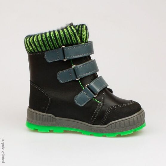 252097-44 Сапожки для мальчики чер-сал фото №2