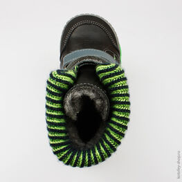 252097-44 Сапожки для мальчики чер-сал фото №4