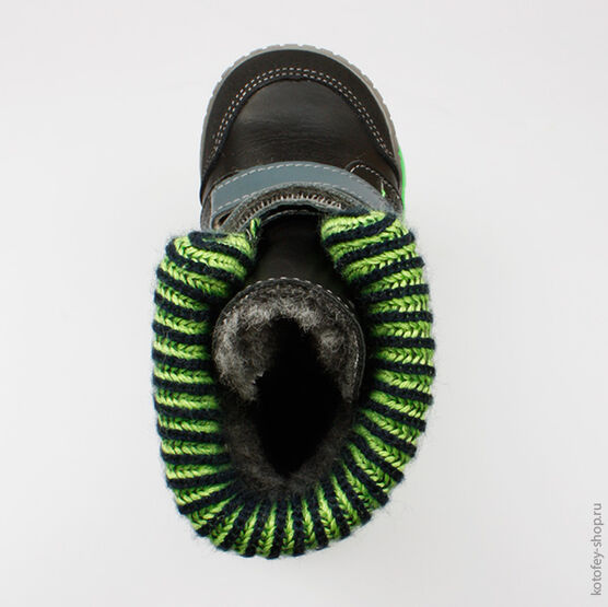 252097-44 Сапожки для мальчики чер-сал фото №4