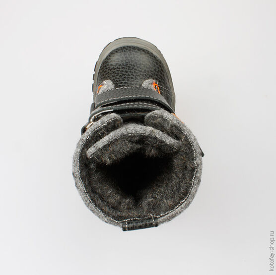 254001-45 Сапожки для мальчики чер-сер фото №4