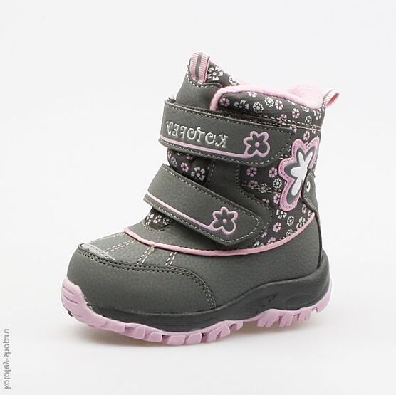 254934-41 Мембранные ботинки для девочки сер-роз
