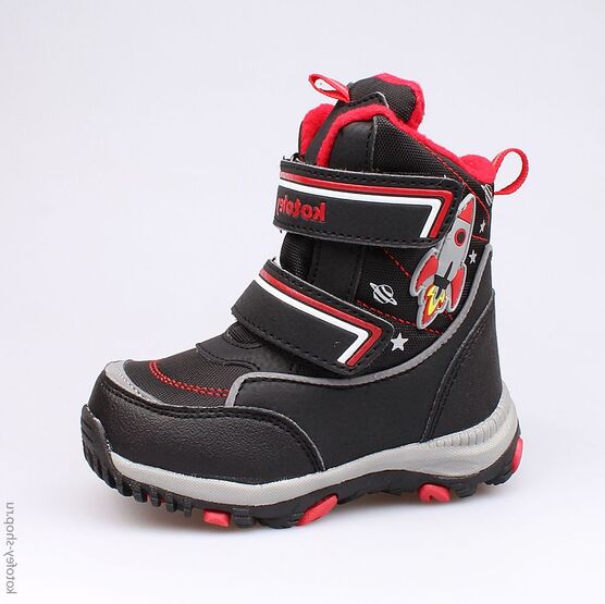 254943-41 Мембранные ботинки для мальчики черно-красный