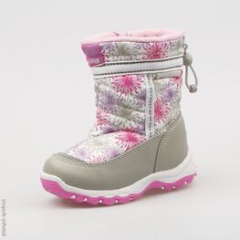 264912-41 Мембранные сапожки для девочки сер-роз