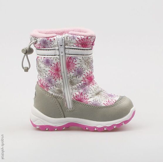 264912-41 Мембранные сапожки для девочки сер-роз фото №2