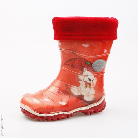 266011-11 Резиновые сапоги для девочки красный
