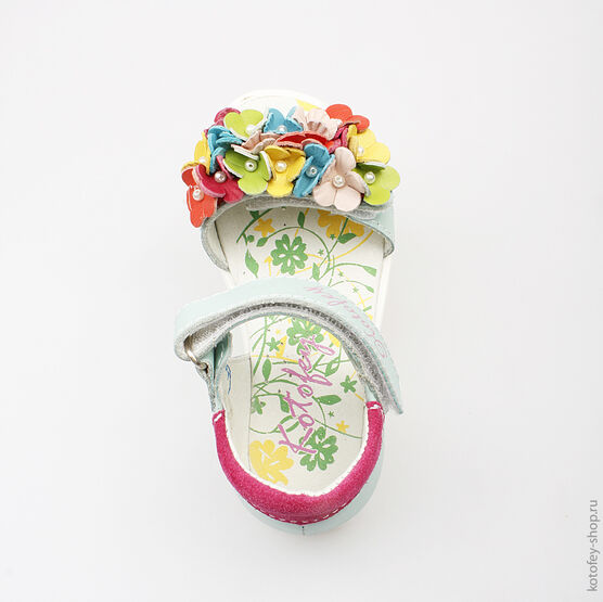 322022-21 Босоножки для девочки голубой фото №4